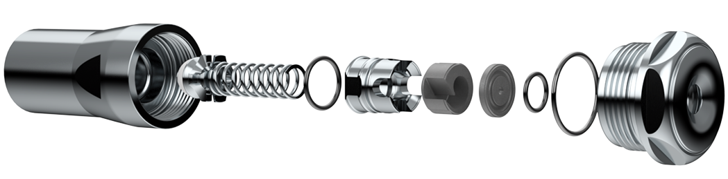 CLICK&DRY PUSH-FIT Retainer F-Cap spray dry nozzle exploded view