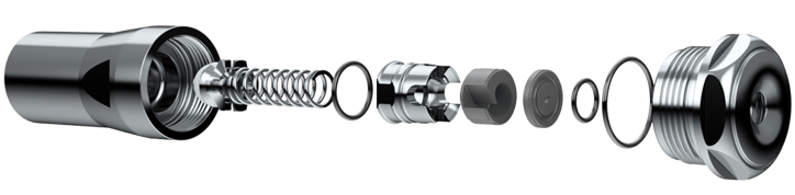 CLICK&DRY PUSH-FIT Retainer F-Cap spray dry nozzle exploded view